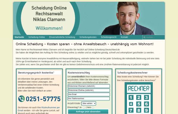 Vorschau von www.online-scheidung-deutschland.de, Rechtsanwalt Niklas Clamann