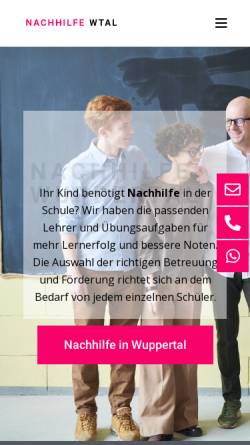 Vorschau der mobilen Webseite nachhilfeinstitut-wuppertal.de, Nachhilfeinstitut Wuppertal