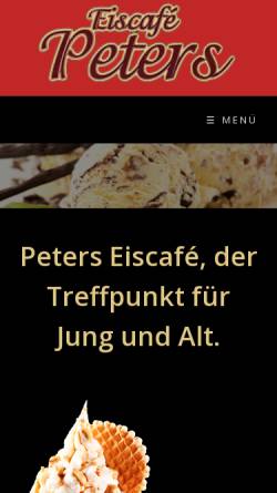 Vorschau der mobilen Webseite www.eiscafe-peters.de, Eiscafé Peters GmbH