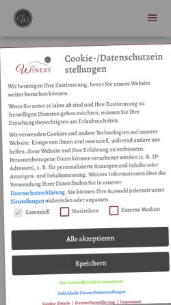 Vorschau der mobilen Webseite my-winery.de, My Winery - Weinbar und Weinfachhandel