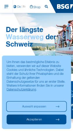 Vorschau der mobilen Webseite www.bielersee.ch, Bielersee-Schifffahrts-Gesellschaft