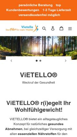 Vorschau der mobilen Webseite www.vietello.com, ViETELLO® Shop