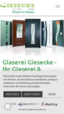 Vorschau der mobilen Webseite glaserei-giesecke.de, Glaserei Giesecke