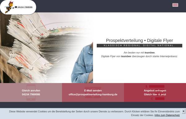 Vorschau von www.prospektverteilung-hamburg.de, Prospektverteilung Team Bee