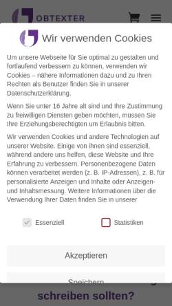 Vorschau der mobilen Webseite jobtexter.de, Jobtexter
