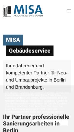 Vorschau der mobilen Webseite www.misa-berlin.de, MISA Akademie & Service GmbH