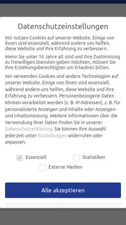 Vorschau der mobilen Webseite augenkompetenzzentren.de, Augenheilkunde Medizinische Versorgungszentren Dillingen GbR