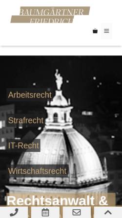 Vorschau der mobilen Webseite www.baumgaertner-friedrich.com, BAUMGÄRTNER FRIEDRICH Rechtsanwälte