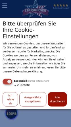 Vorschau der mobilen Webseite www.starburger.de, Starburger