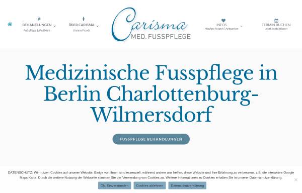 Vorschau von www.fusspflege-pedikuere-berlin.de, Carisma - Medizinische Fußpflege & Pediküre