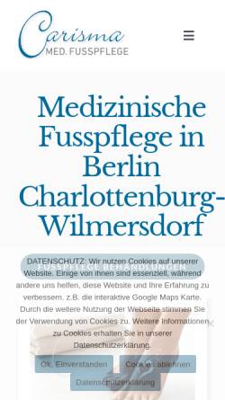 Vorschau der mobilen Webseite www.fusspflege-pedikuere-berlin.de, Carisma - Medizinische Fußpflege & Pediküre