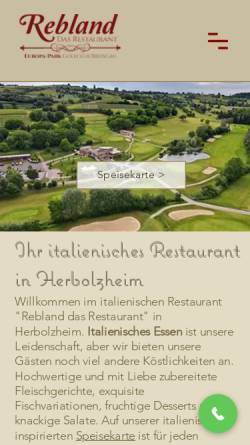 Vorschau der mobilen Webseite www.rebland-das-restaurant.de, Rebland das Restaurant am Golfclub Herbolzheim