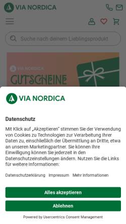 Vorschau der mobilen Webseite www.via-nordica.de, via nordica GmbH