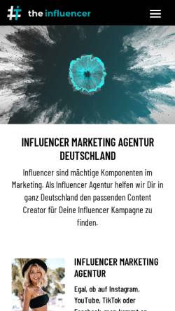 Vorschau der mobilen Webseite www.the-influencer.de, Influencer Agentur
