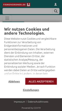 Vorschau der mobilen Webseite www.firmenordner.de, Druckbetrieb Lindner GmbH & Co. KG