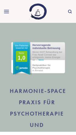 Vorschau der mobilen Webseite harmonie.space, Ganzheitliche Praxis für Psychotherapie und BioRegulation