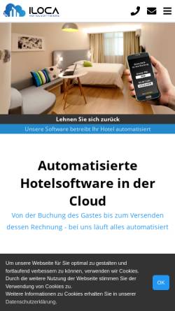 Vorschau der mobilen Webseite www.iloca-hotelsoftware.de, ILOCA: Automatisierte Hotelsoftware