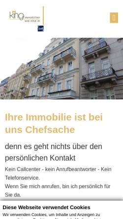 Vorschau der mobilen Webseite www.king-immobilien-weinheim.de, King Immobilien