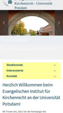 Vorschau der mobilen Webseite www.uni-potsdam.de, Evangelisches Institut für Kirchenrecht