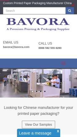 Vorschau der mobilen Webseite www.bavora-printing.com, Bavora Printed Packaging Co., Ltd