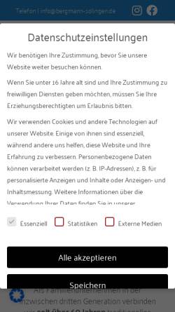 Vorschau der mobilen Webseite bergmann-solingen.de, optic bergmann