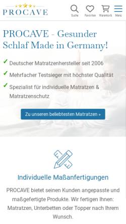 Vorschau der mobilen Webseite www.procave.de, PROCAVE GmbH