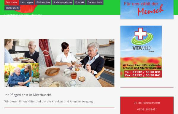 Vorschau von www.pflegedienst-vitamed.de, Pflegedienst VitaMed GmbH