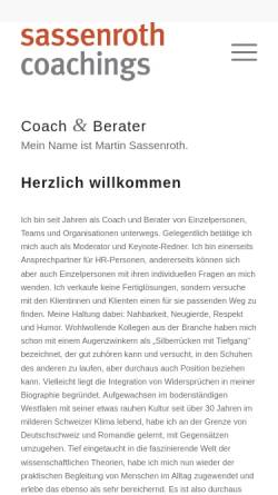 Vorschau der mobilen Webseite www.sassenroth.ch, sassenroth coachings