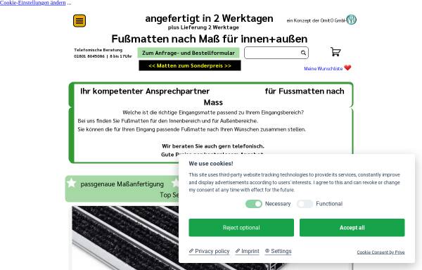 Vorschau von www.fussmatten-nach-mass.eu, Fußmatten nach Maß