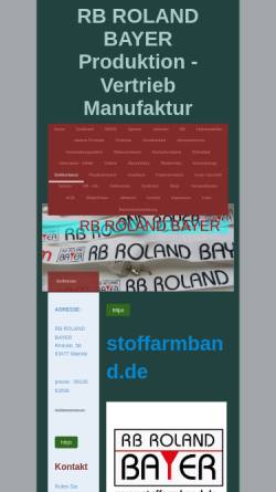 Vorschau der mobilen Webseite www.stoffarmband.de, Stoffarmband.de - RB ROLAND BAYER