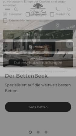 Vorschau der mobilen Webseite moebel-beck.de, Möbel Beck Wohnkonzepte
