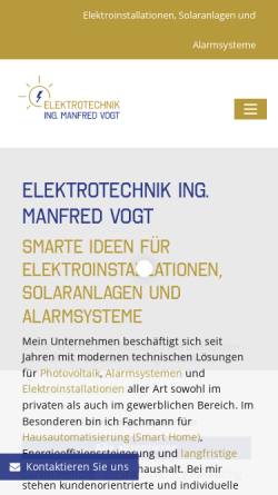 Vorschau der mobilen Webseite www.elektrotechnik-vogt.at, Elektrotechnik Vogt