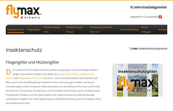 Vorschau von www.insektenschutz-flymax.ch, Flymax Schweiz