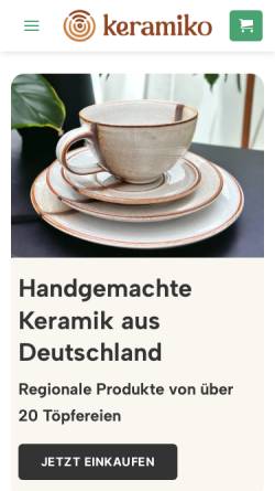 Vorschau der mobilen Webseite keramiko.de, keramiko UG (haftungsbeschränkt)