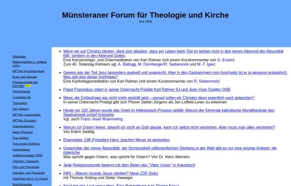 Vorschau von www.theologie-und-kirche.de, Münsteraner Forum für Theologie und Kirche (MFThK)
