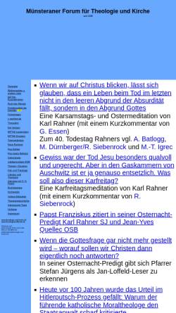 Vorschau der mobilen Webseite www.theologie-und-kirche.de, Münsteraner Forum für Theologie und Kirche (MFThK)