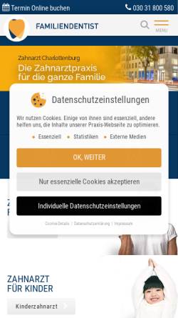 Vorschau der mobilen Webseite familiendentist.de, Familiendentist