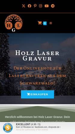 Vorschau der mobilen Webseite holz-laser-gravur.shop, Holz Laser Gravur