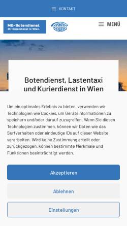 Vorschau der mobilen Webseite www.mg-botendienst.at, MG-Botendienst Wien