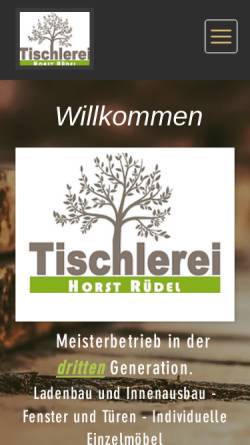 Vorschau der mobilen Webseite www.ruedel-tischlerei.de, Tischlerei Horst Rüdel