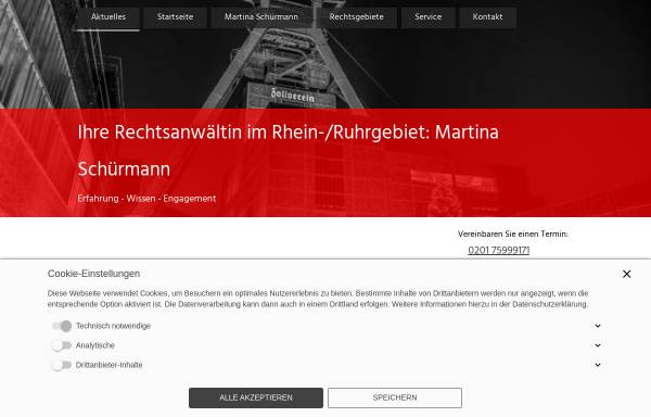 Vorschau von www.rechtsanwaeltin-essen.de, Rechtsanwältin Martina Schürmann