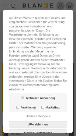 Vorschau der mobilen Webseite www.brief-huellen.de, Blanke Briefhüllen GmbH