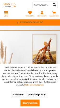 Vorschau der mobilen Webseite www.leoposter.de, Leoposter.de