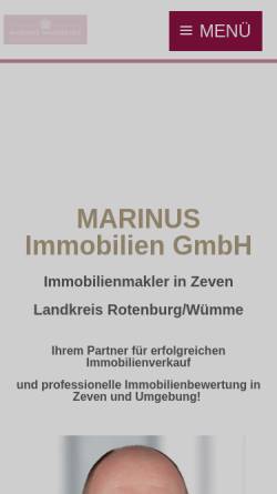 Vorschau der mobilen Webseite www.marinus-immobilien.de, MARINUS Immobilien GmbH