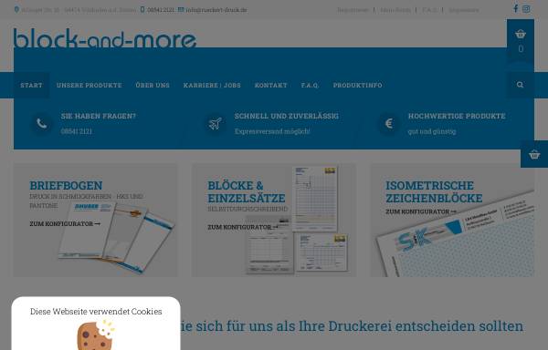 Vorschau von block-and-more.de, Rückert - Grafik & Druck