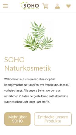 Vorschau der mobilen Webseite www.soho-naturkosmetik.de, SOHO Naturkosmetik GbR