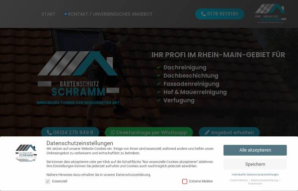 Vorschau von www.bautenschutz-schramm.de, Bautenschutz Schramm