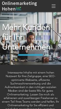 Vorschau der mobilen Webseite www.onlinemarketing-hohen.de, Onlinemarketing Hohen