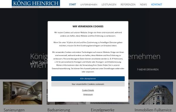 Vorschau von www.koenig-heinrich.at, König Heinrich Bauunternehmen GmbH