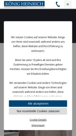 Vorschau der mobilen Webseite www.koenig-heinrich.at, König Heinrich Bauunternehmen GmbH